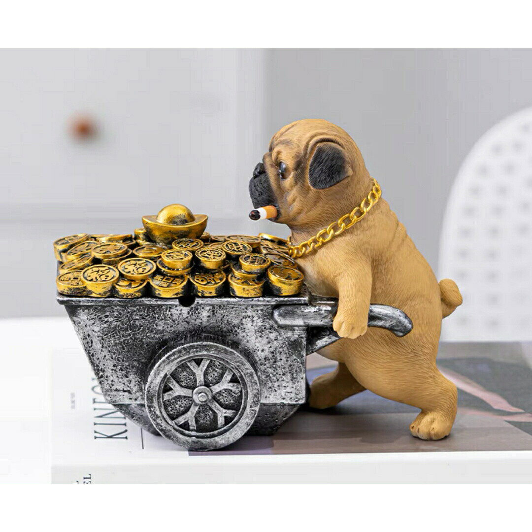 犬型 灰皿 イヌ 卓上収納 小物入れ パグ 置物 PUG