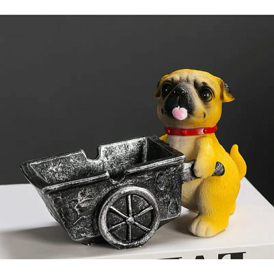 パグ 置物 小物入れ 犬 収納ボックス 卓上収納 雑貨 灰皿