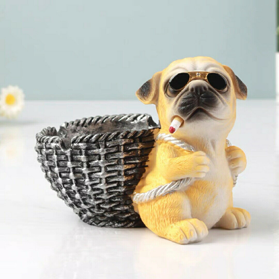 パグ 置物 小物入れ 犬 収納ボックス 卓上収納 雑貨 灰皿