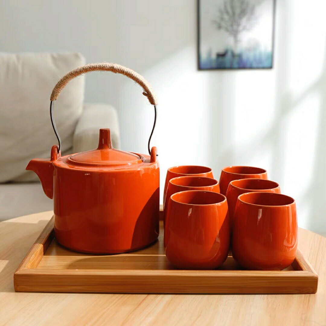 Other - 6客茶器揃 湯呑 急須ポット 茶器セット ティーセット トレー付き