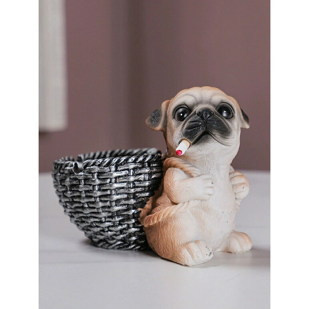 犬型 灰皿 イヌ 卓上収納 小物入れ パグ 置物 PUG