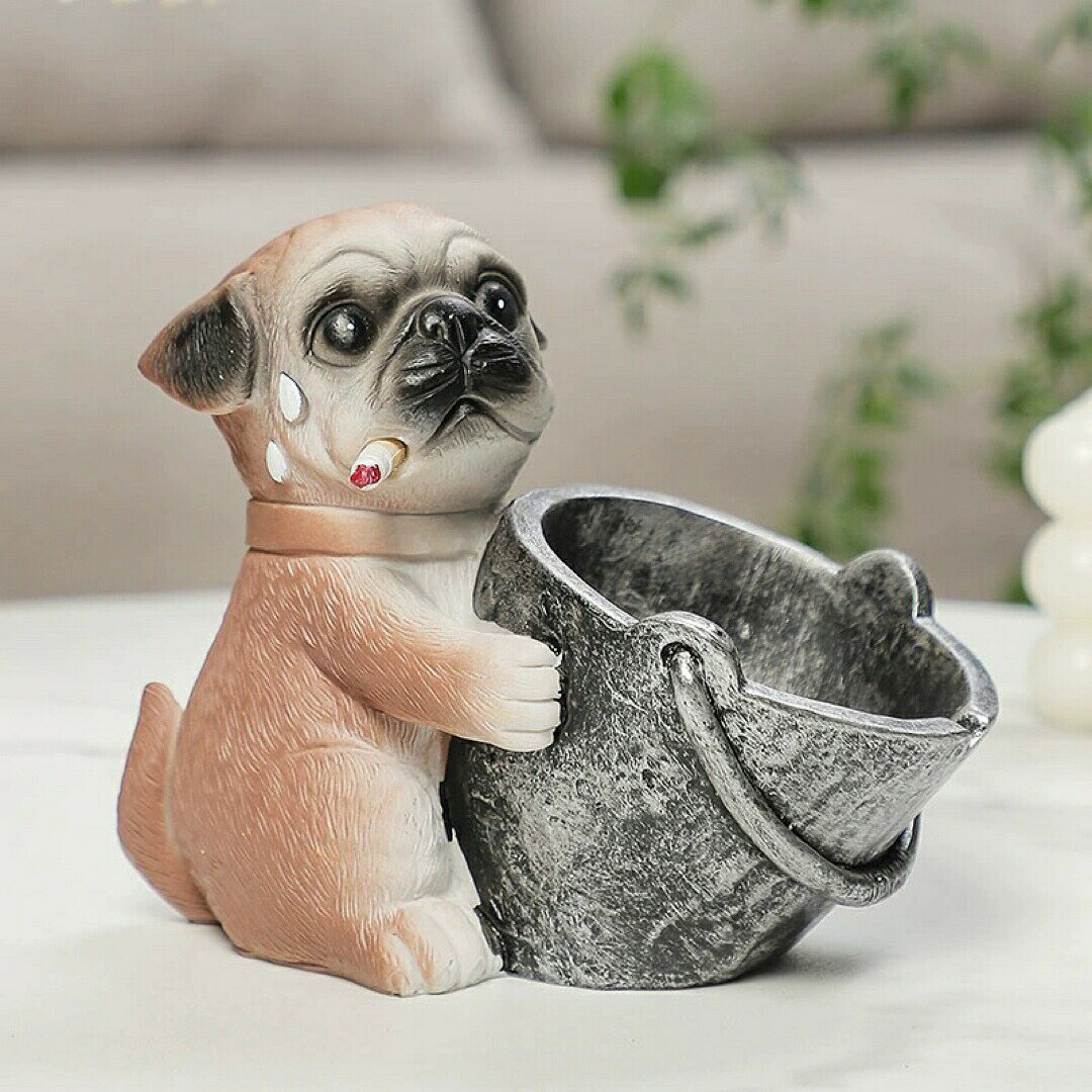 パグ 置物 小物入れ 犬 収納ボックス 卓上収納 雑貨 収納 灰皿