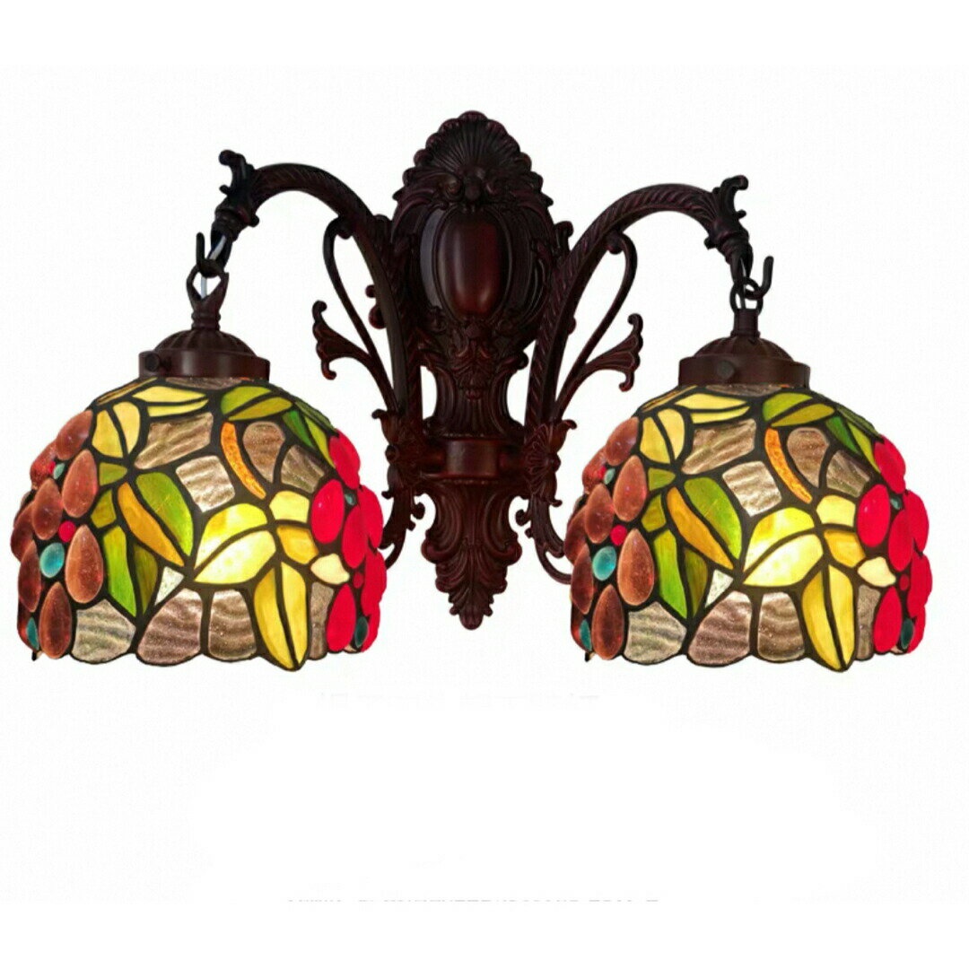 ステンドグラス 壁掛け照明 アンティーク調ブラケットライト ガラスランプ