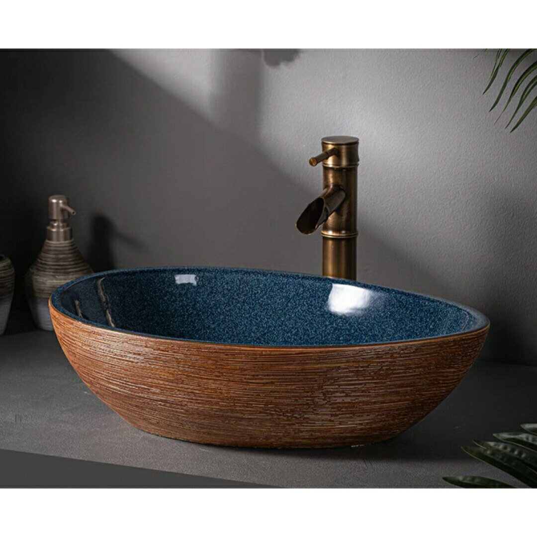 高級感洗面台 洗面ボウルセット洗面ボール 陶器 手水鉢 手洗器蛇口 排水金具付き