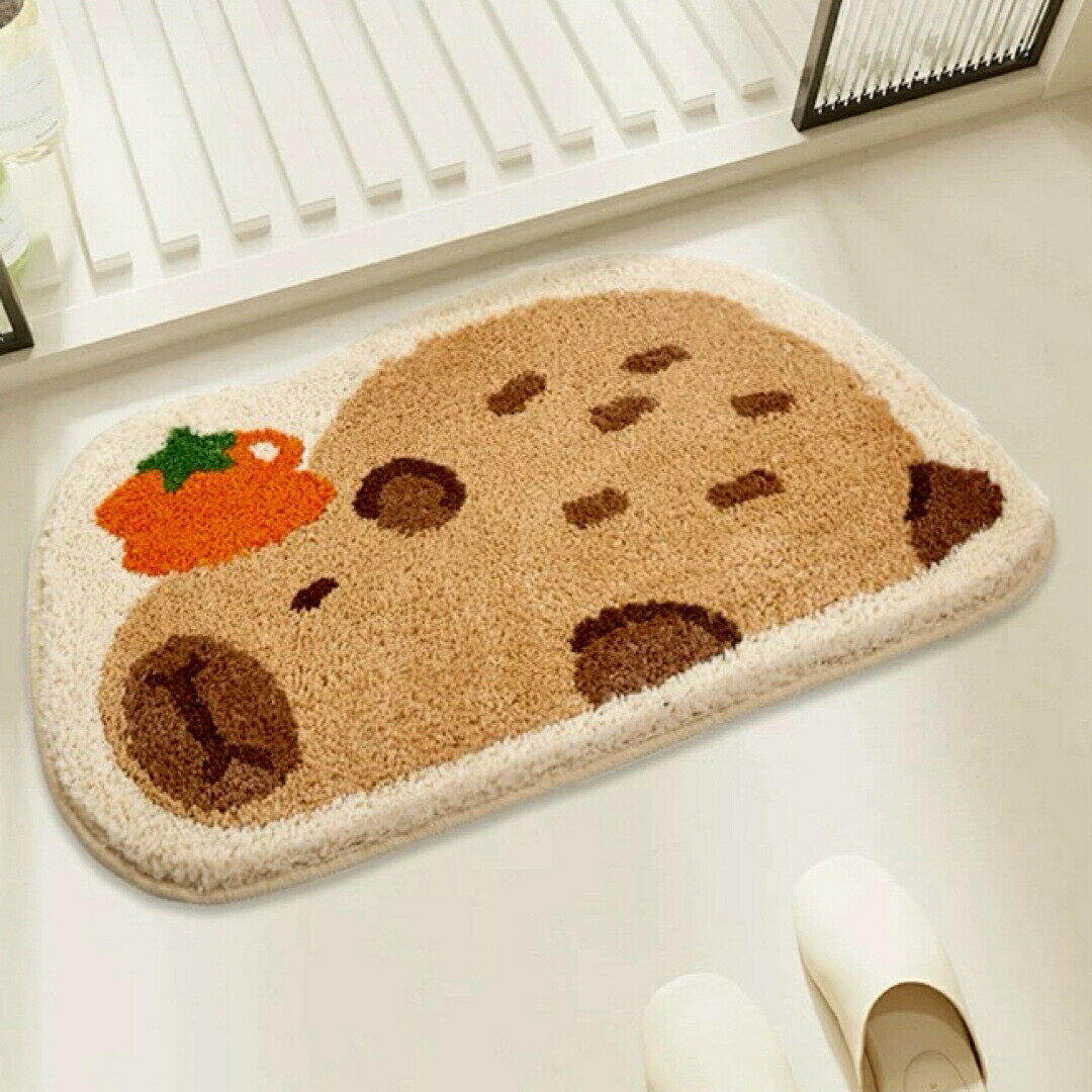 バスマット カピバラ 動物柄 室内マット滑り止め吸水 洗面所マット玄関マット