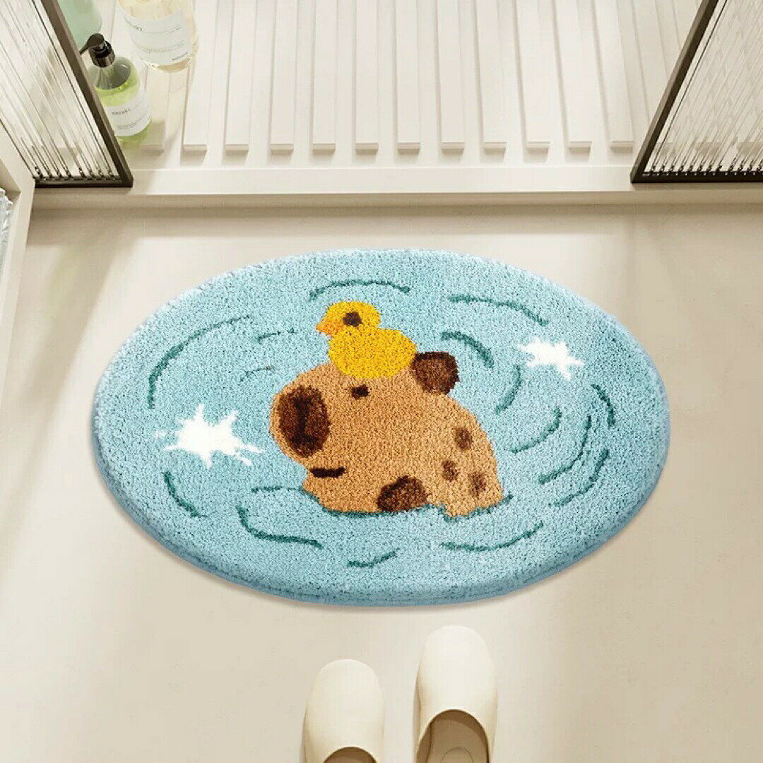 バスマット カピバラ 動物柄 室内マット滑り止め吸水 洗面所マット玄関マット