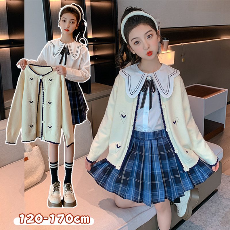 樂天商城 - フォーマル スーツ 4点セット 女の子 卒業式 入学式 女の子スーツ プリーツスカート 小学校 中高生 高校生 120 130 140 150 160 170 入学式 キッズ 子供制服 小学校卒業式スーツ 卒服 カーディガン シャツ ネクタイ 結婚式 お受験 発表会 冠婚葬祭 子供スーツ