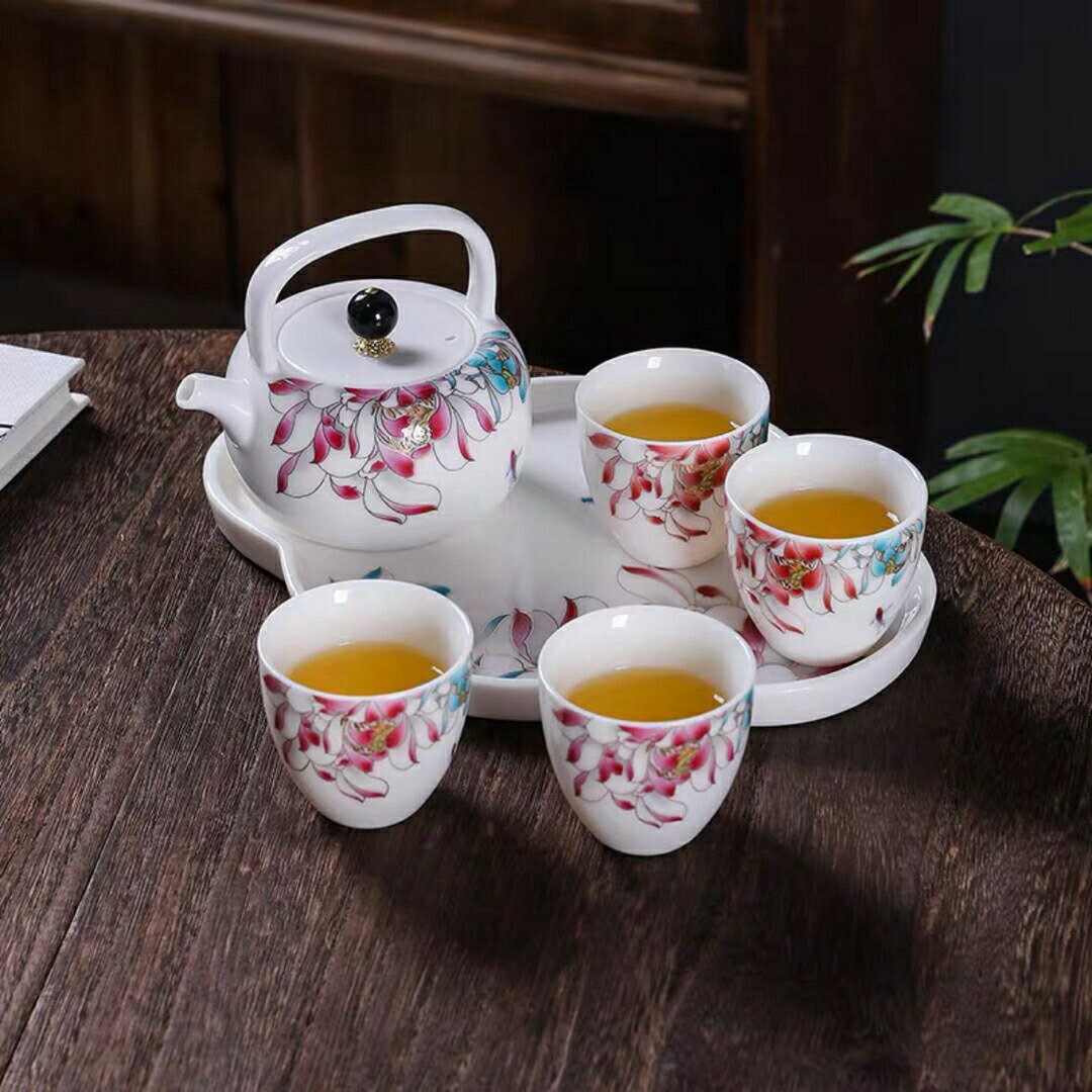 Floor Lamps - 4客茶器揃 湯呑 急須 ポット 茶器セット ティーセット 食器 和風 花柄