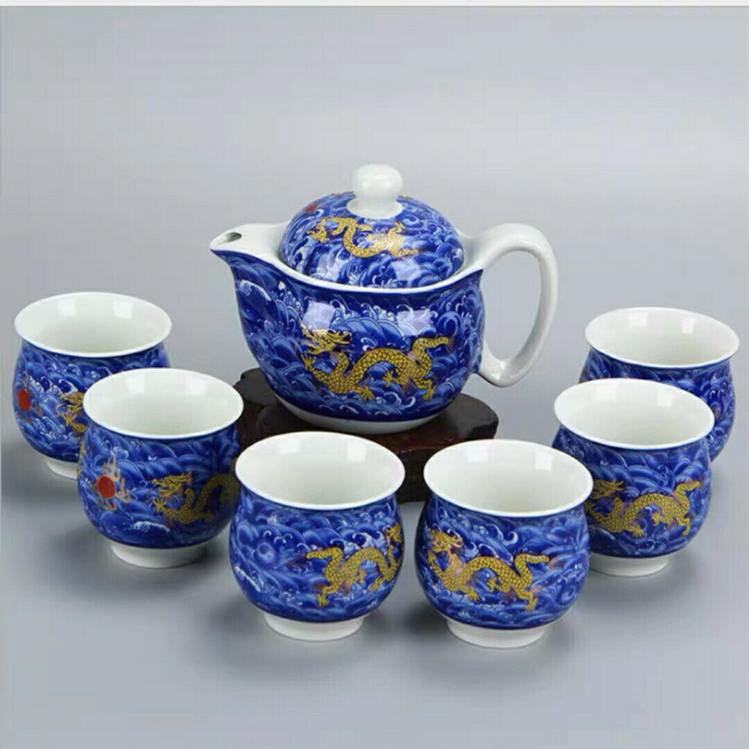 Other - 6客茶器揃 湯呑 急須ポット ．茶器セット ティーセット 龍たつ りゅう コップ