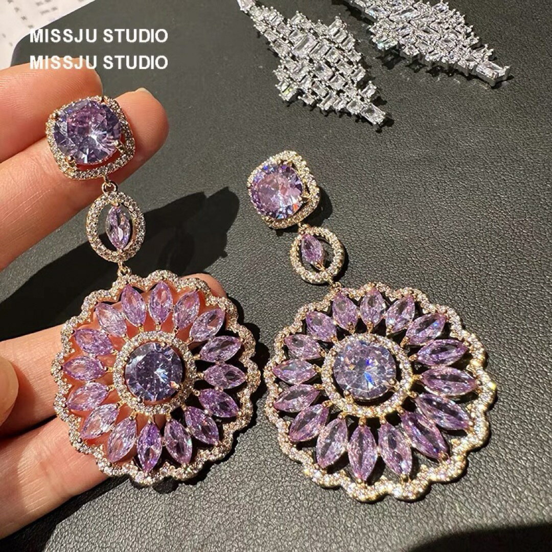 Other - ピアス アクセサリー ジュエリー 花フラワー ラインストーン キラキラ高級感