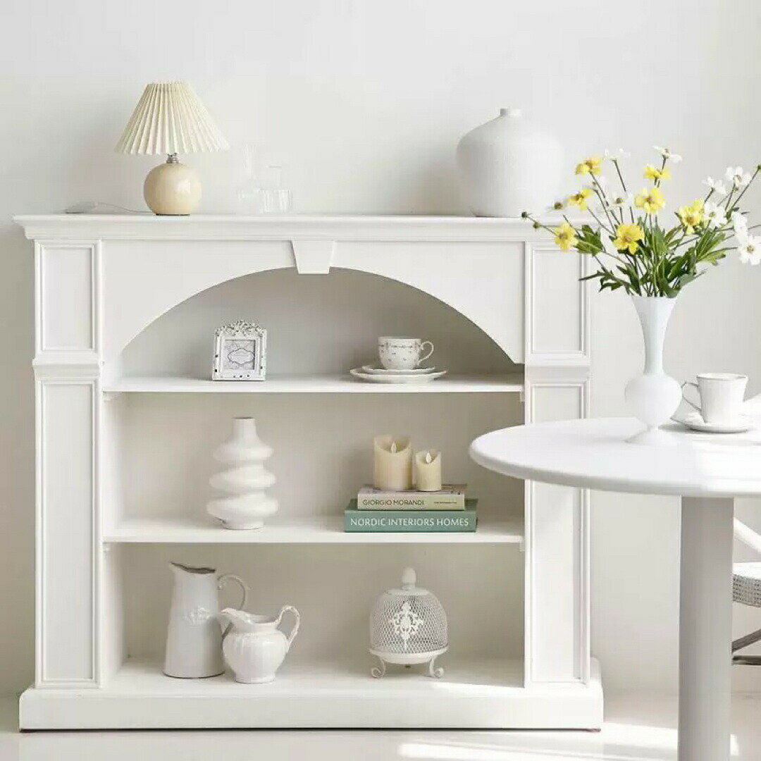 玄関テーブル アンティーク調マントルピース型コンソール花台 置物台サイトテーブル