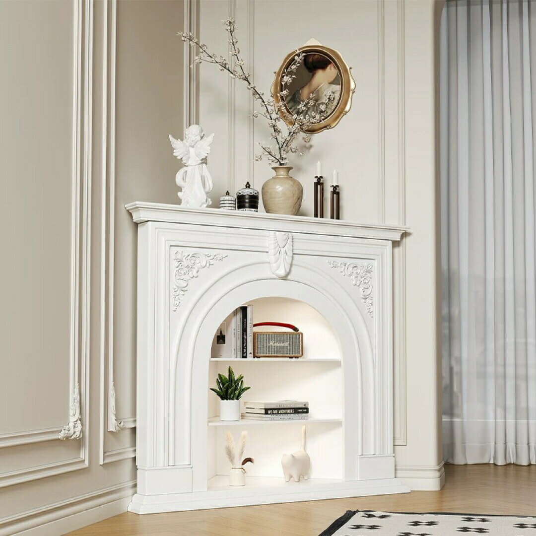 玄関テーブル アンティーク調マントルピース型コンソール花台 置物台サイトテーブル