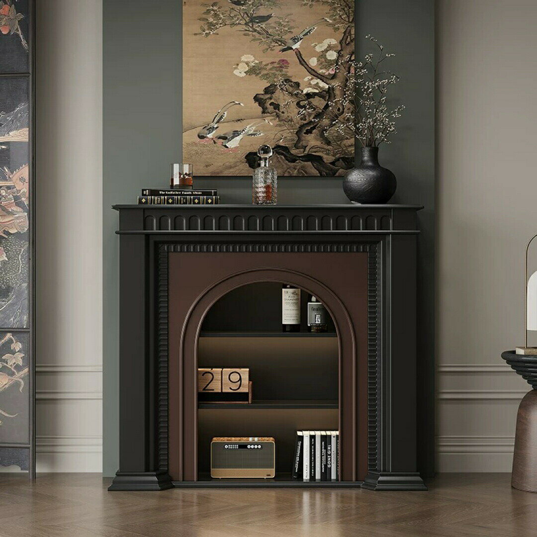 玄関テーブル アンティーク調マントルピース型コンソール花台 置物台サイトテーブル