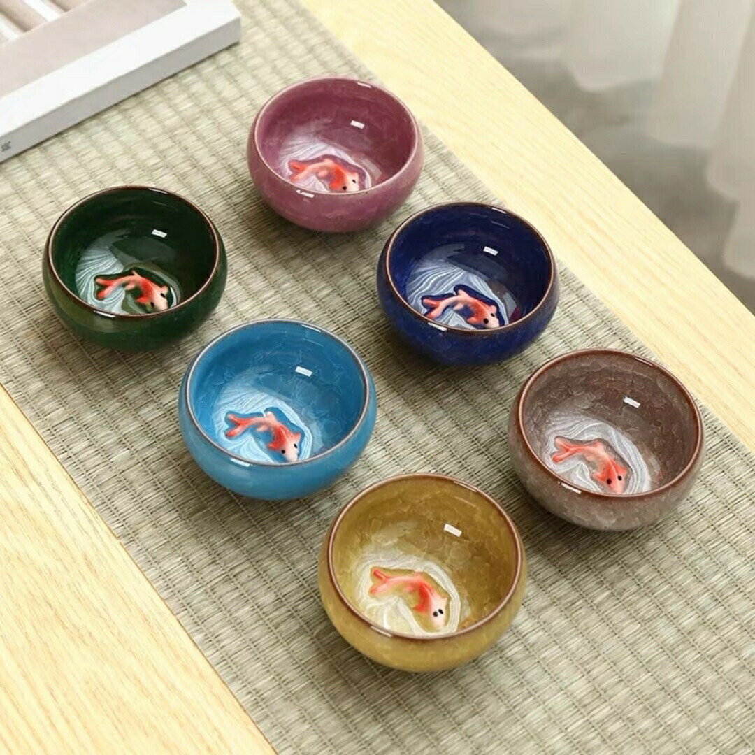 Rakuten - フリーカップ 立体和食器 湯のみ 焼酎 陶器カップ 湯呑6点セット 小鉢 煎茶碗