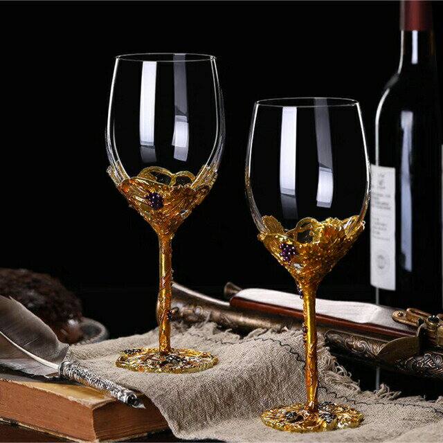 Wine Glasses - 花柄レア シャンパン グラス二点