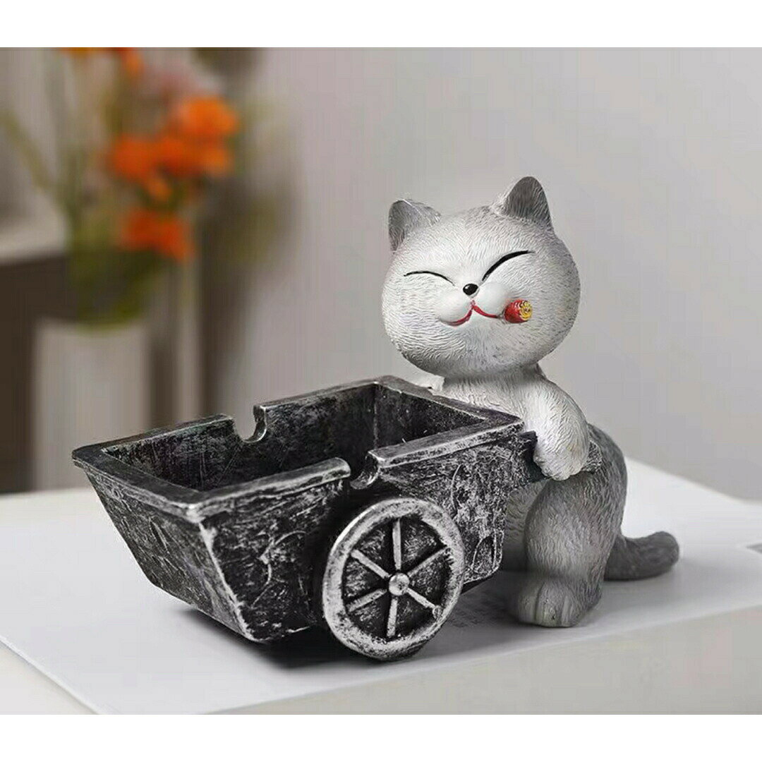 卓上灰皿ネコ卓上収納小物入れ猫柄雑...
