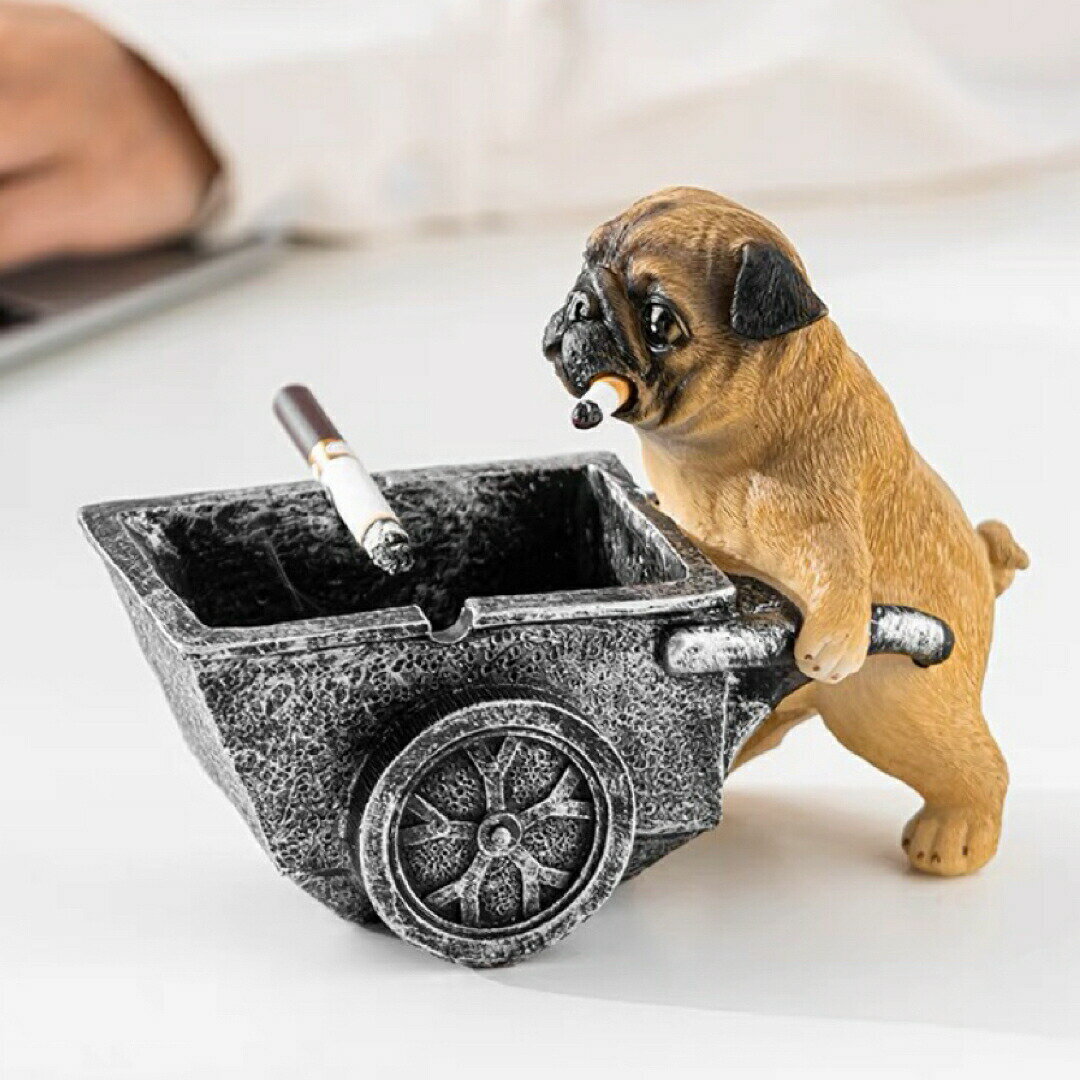 犬型 灰皿 イヌ 卓上収納 小物入れ パグ雑貨 キーケース 置物 PUG