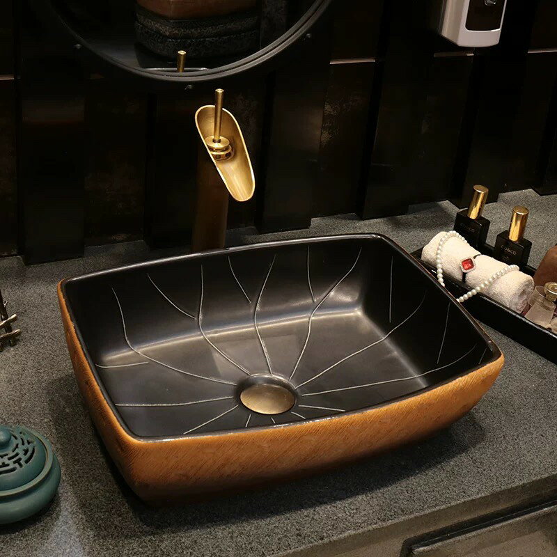 高級洗面台 洗面ボウルセット洗面ボール 陶器 手水鉢 手洗器蛇口 排水金具付き