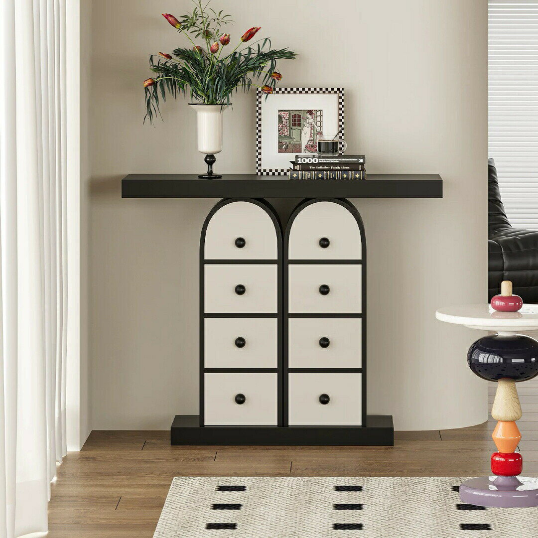 玄関テーブル アンティーク調マントルピース型コンソール花台 置物台サイトテーブル