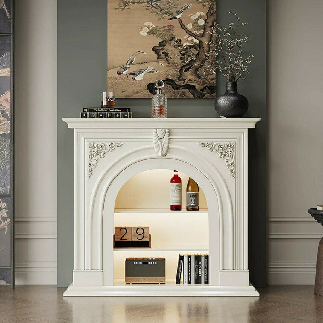 玄関テーブル アンティーク調マントルピース型コンソール花台 置物台サイトテーブル