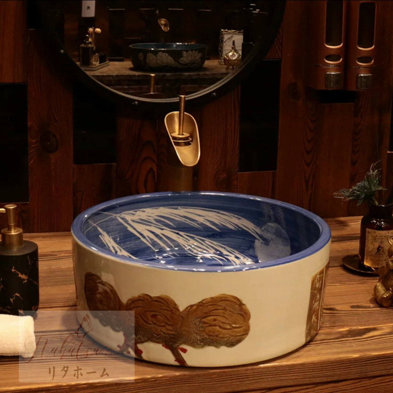 樂天商城 - 高級洗面台 洗面ボウルセット洗面ボール 陶器 手水鉢 手洗器蛇口 排水金具付き