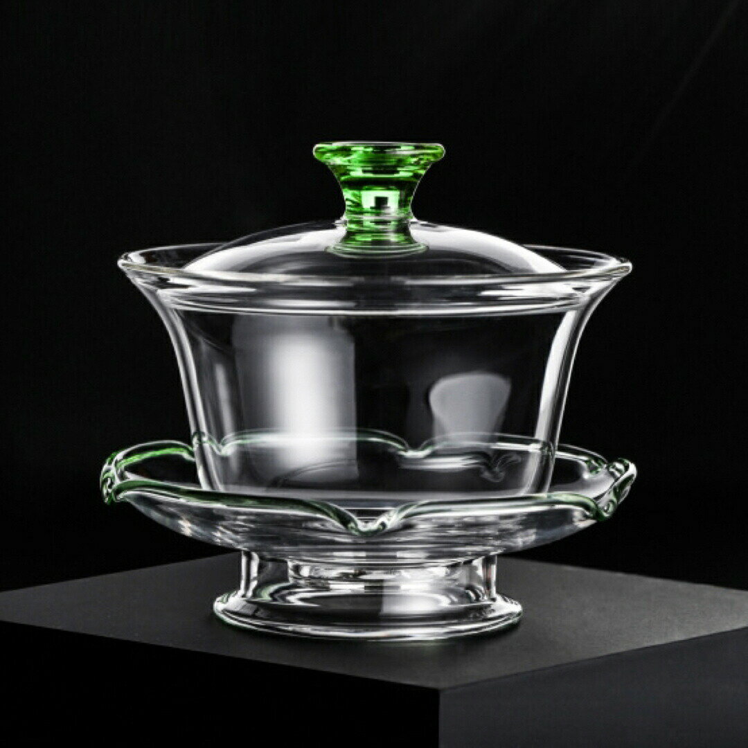 蓋碗 茶杯セット 耐熱ガラス製の中国茶器 1客