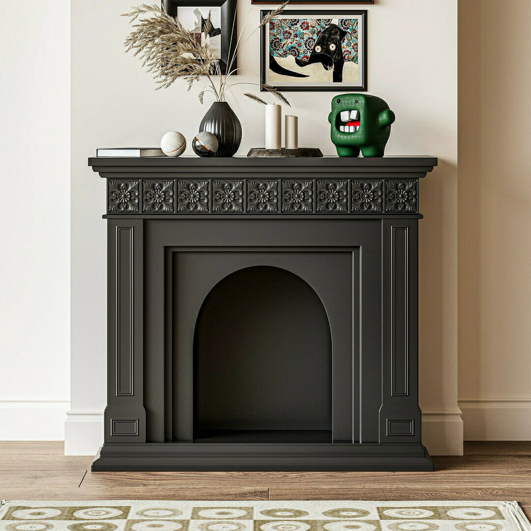 玄関テーブル アンティーク調マントルピース型コンソール花台 置物台サイトテーブル