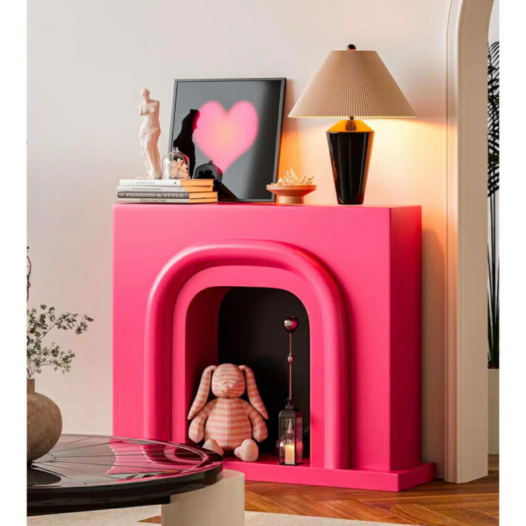 玄関テーブル アンティーク調マントルピース型コンソール花台 置物台サイトテーブル