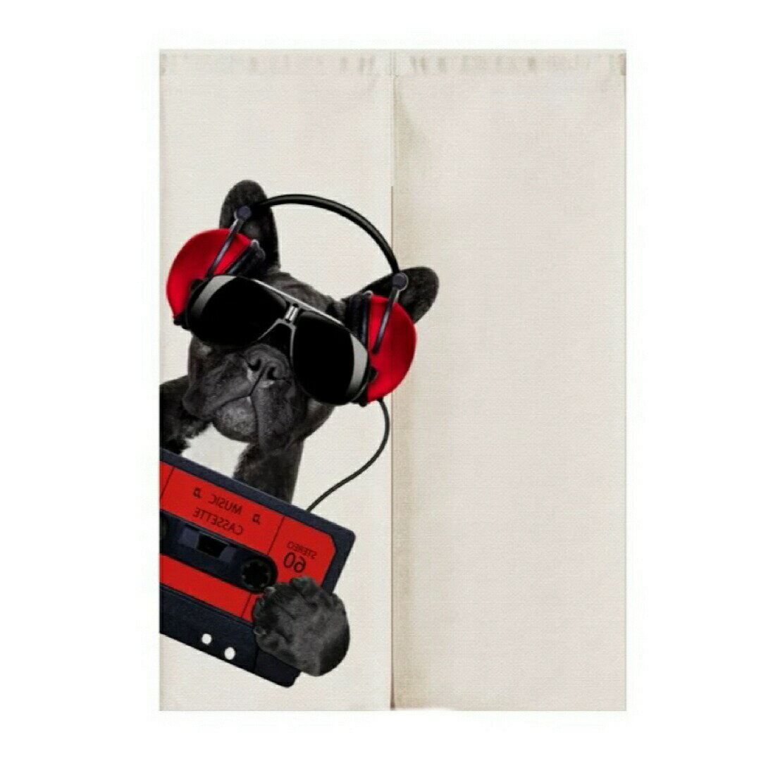 フレンチ・ブルドッグ雑貨　のれん ロング 暖簾 犬柄 イヌ 間仕切り 洋風