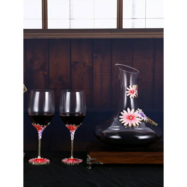 高級ワイングラス 3点セット ★ 花柄 シャンパン グラス