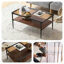 収納付きセンターテーブル ローテーブル センターテーブル ガラステーブル 二段収納 強化ガラス おしゃれ リビング 一人暮らし ガラス天板 スチール脚 幅90cm