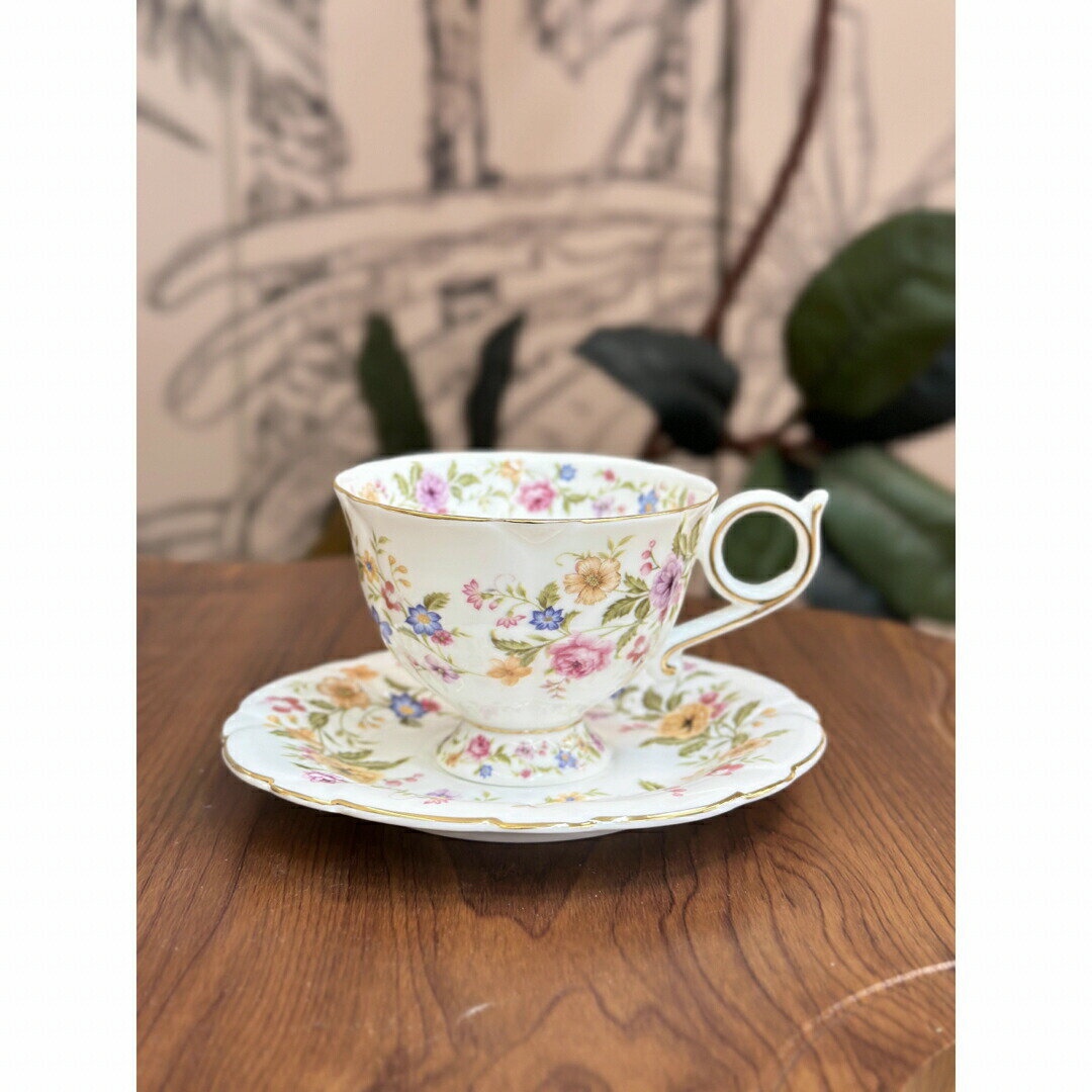 樂天商城 - 花柄ティー・コーヒーカップセット カップ＆ソーサー3客セット ．陶器ティーセット