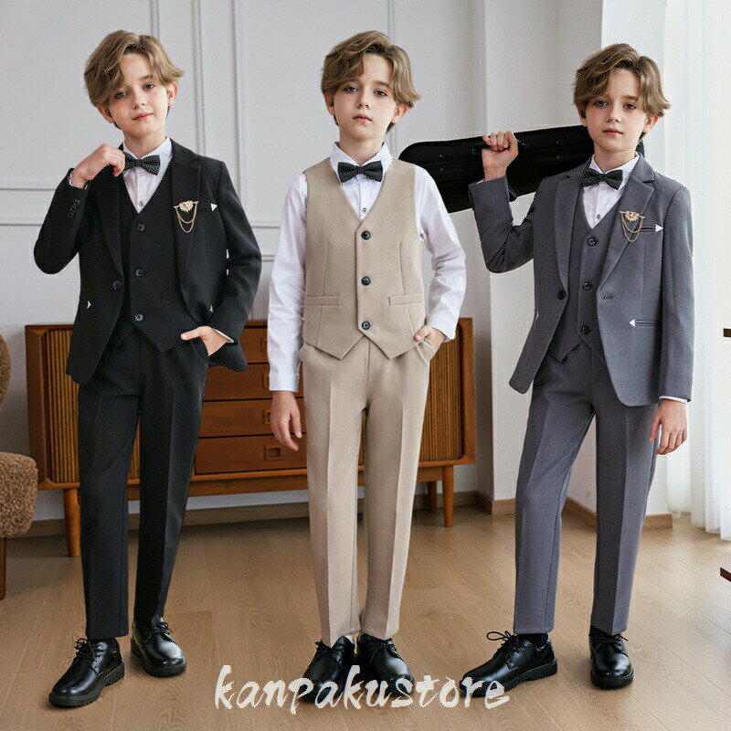樂天商城 - 男の子 スーツ 入学式 卒業式 6点セット フォーマルスーツ 子供 キッズ パンツセット 子供服 保育園 発表会 結婚式 ジャケット キッズスーツ 小学校 中学生 スーツセット 上下セット