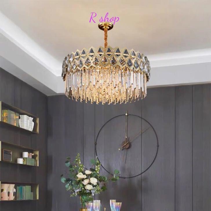 Vaulted Ceiling - 高級水晶ペンダントライト 洋風照明 シャンデリア 北欧デザイン天井照明 幅60cm 電源直結タイプ