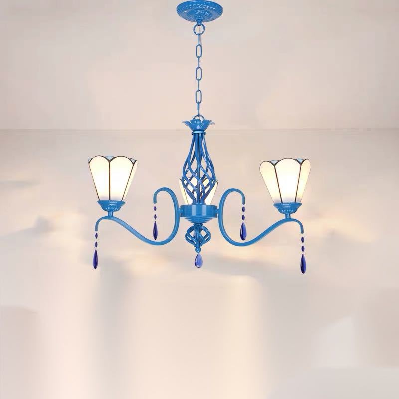 天井照明ステンドグラス ペンダントライト ．ステンドグラスランプ ガラス工芸品 電源直結タイプ