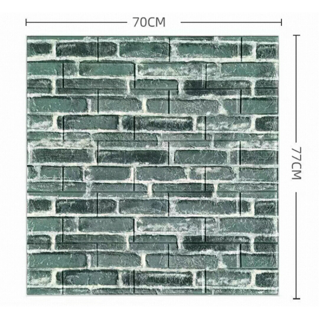 40枚 70x77cm 背景壁 3D立体レンガ模様壁紙 防水 汚い防止カビ防止