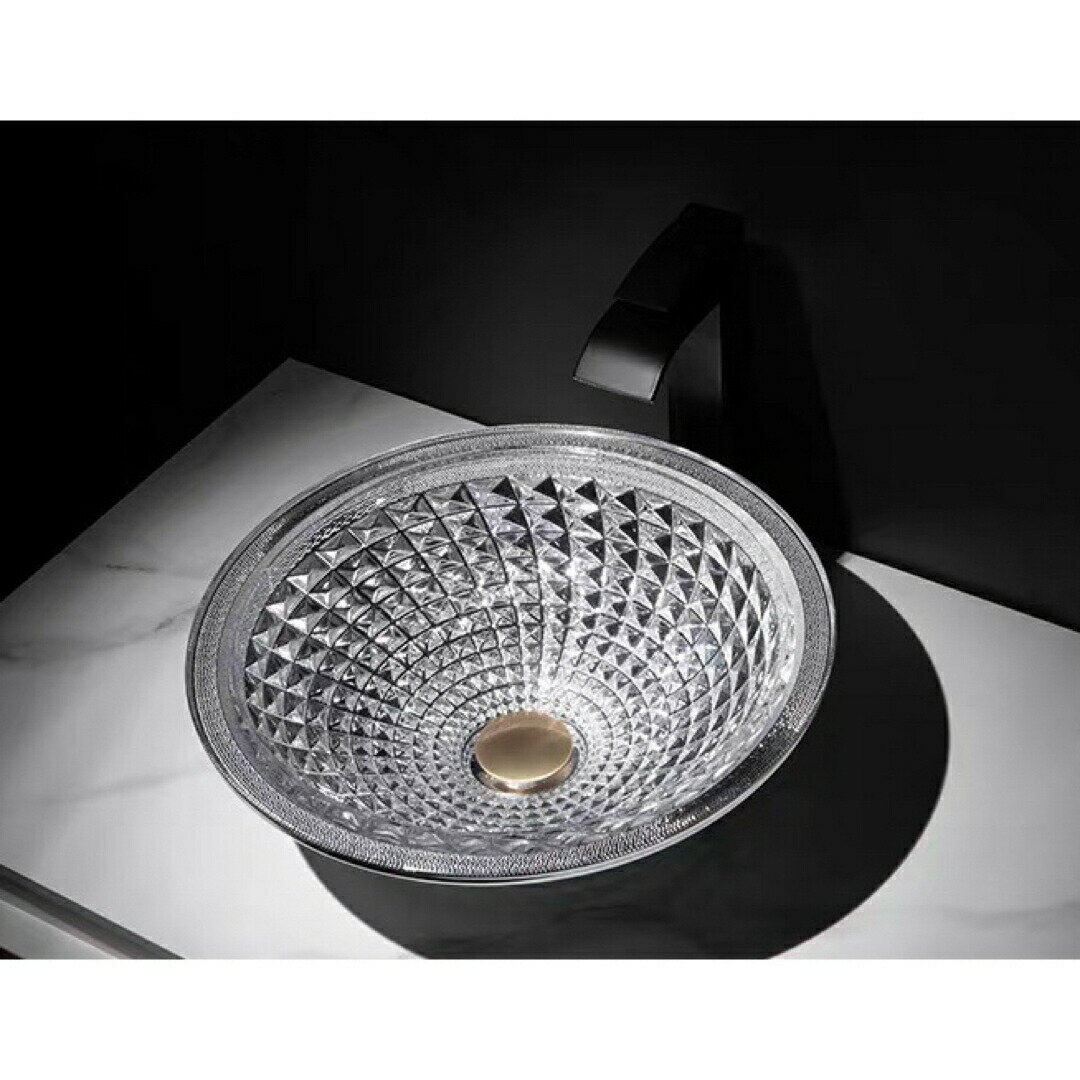 A064885高級洗面器 洗面ボウルセット強化ガラス 洗面ボール 手水鉢 手洗器 蛇口 排水