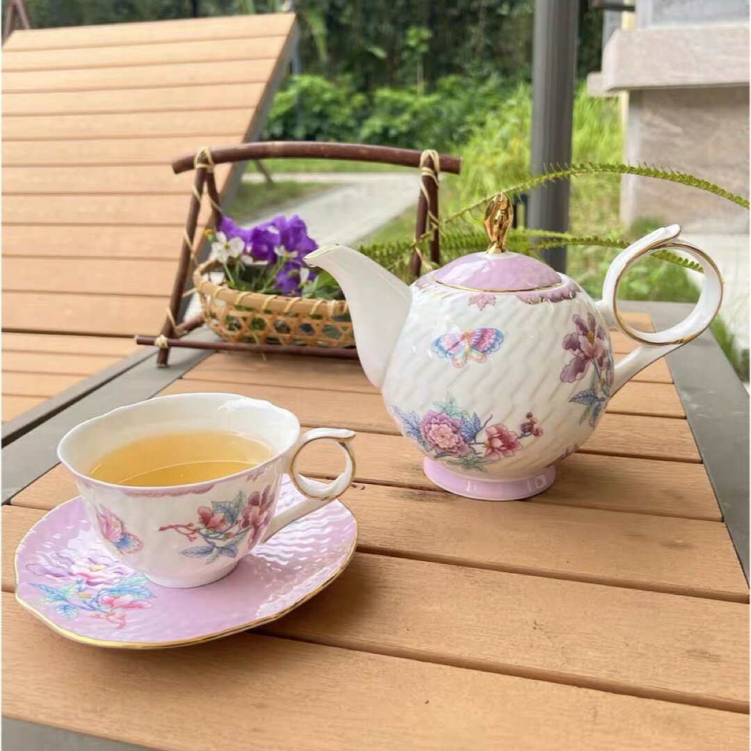 ティー・コーヒーカップセット カップ＆ソーサー2客セット 陶磁器ティーセット