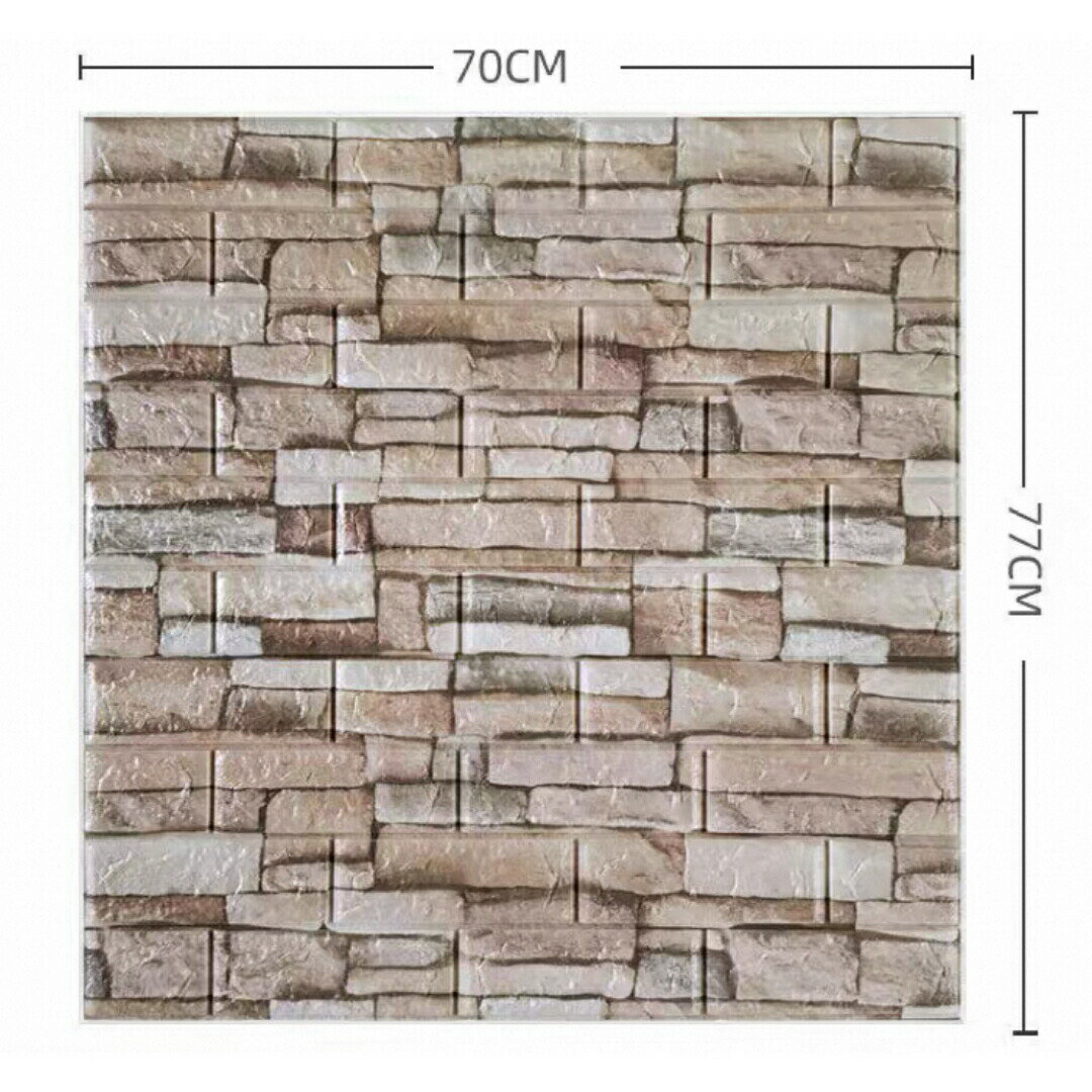 40枚 70x77cm 背景壁 3D立体レンガ模様壁紙 防水 汚い防止カビ防止