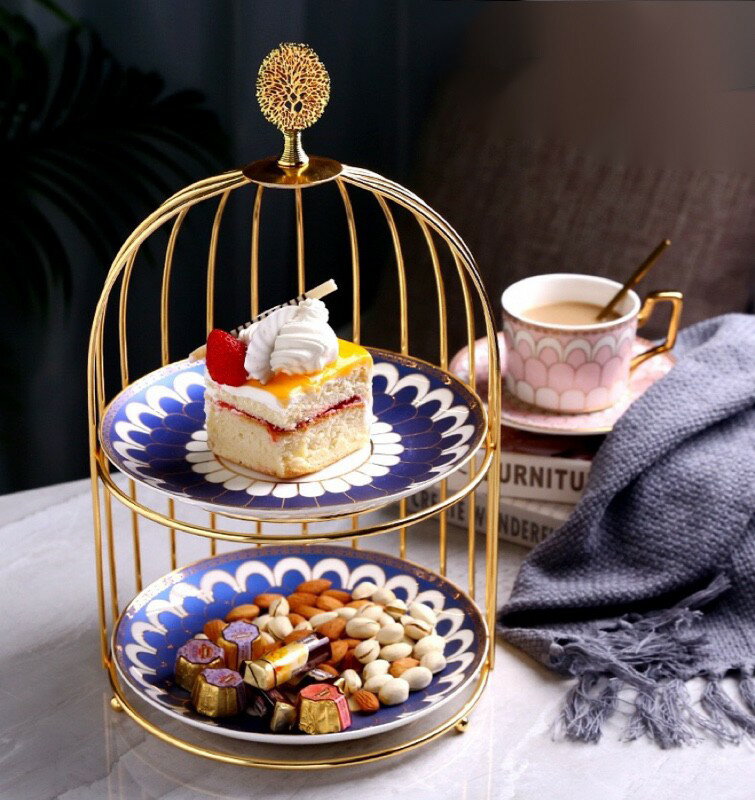 ケーキ スタンド プレート 2段セット アフタヌーンティー フルーツ トレー 皿