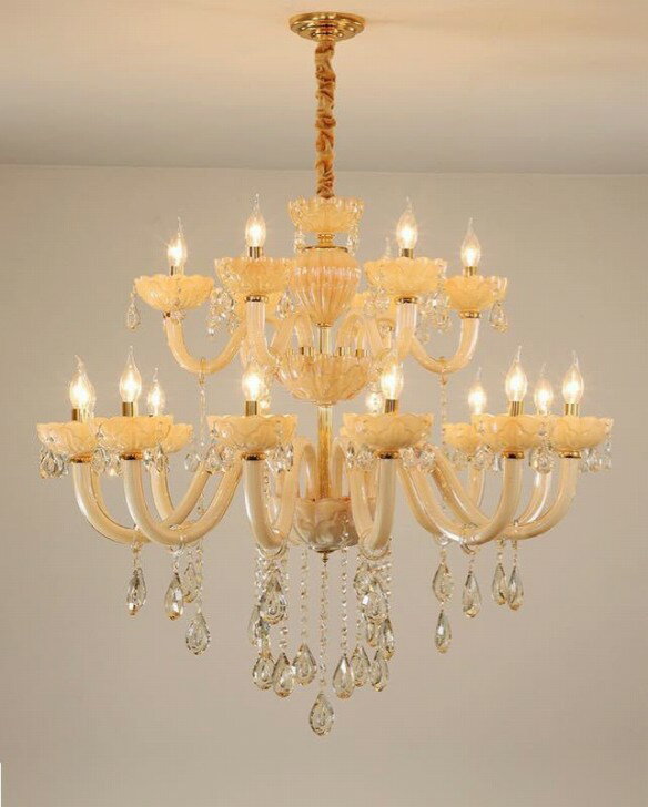 吊燈 - 豪華水晶天井照明 ペンダントライト　洋風照明 シャンデリア　北欧デザイン シーリングライト不可 18灯 電源直結タイプ