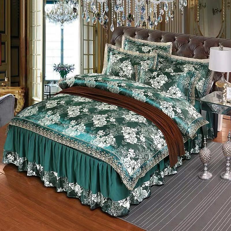 高級ベッド用品4点セット掛け布団カバー 枕カバー ベッドパッド ワイドダブルサイズ．