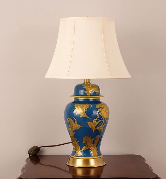 大型照明スタンドライト テーブルランプ デスクライト 卓上ステンド 高級陶器スタンド