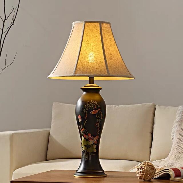 高級照明スタンドライト テーブルランプ デスクライト大型陶器卓上ステンド