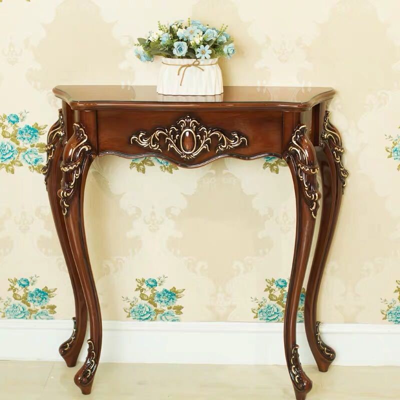 サイドテーブル コンソールテーブル 玄関テーブル 花台 電話台 アンティーク調デザイン　幅80cm