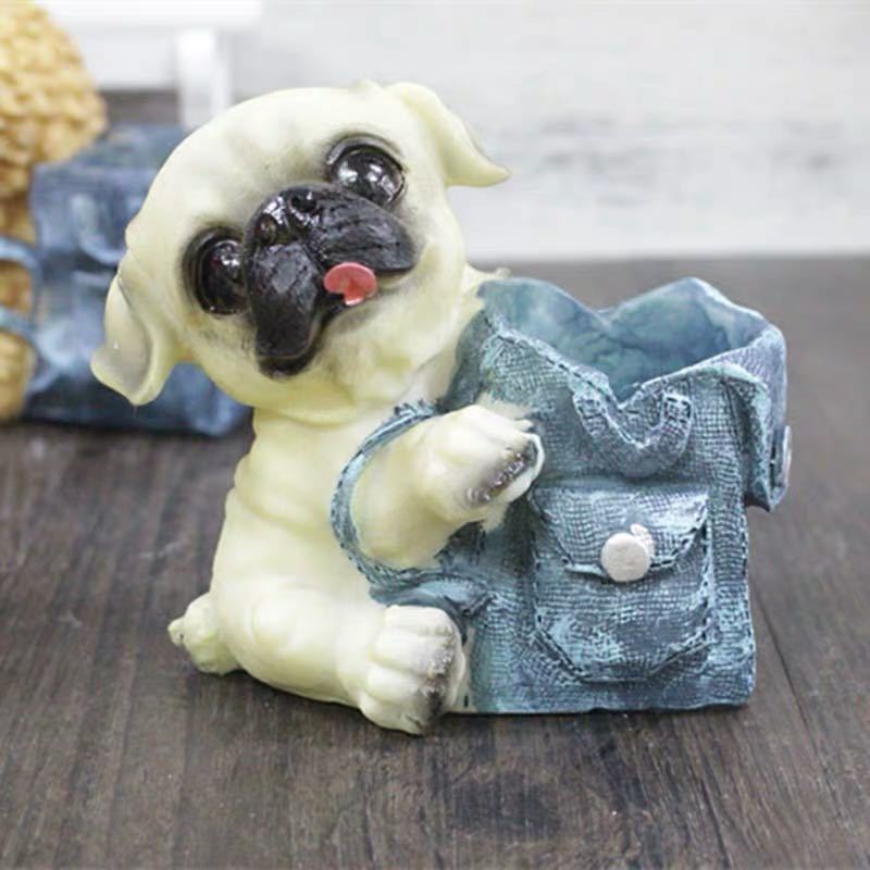 パグ雑貨 パグ 置物 小物入れドッグ 犬 収納ボックス かご 小物入れ