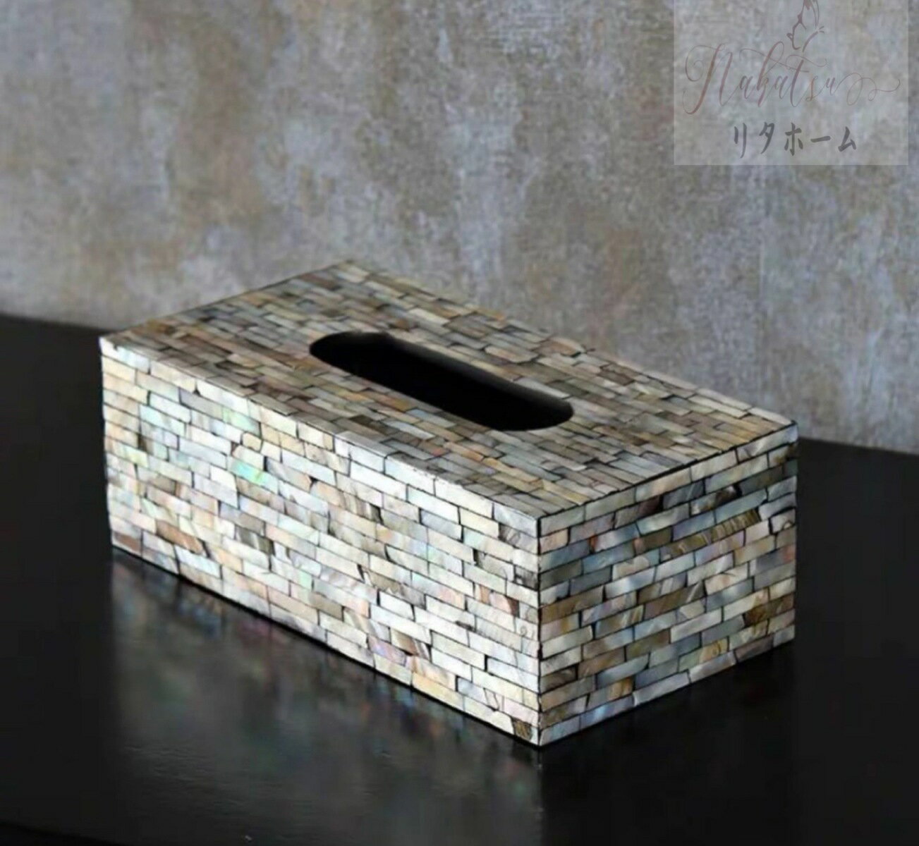 高級感のある ティッシュケース 貝入れ ティッシュボックス [2]