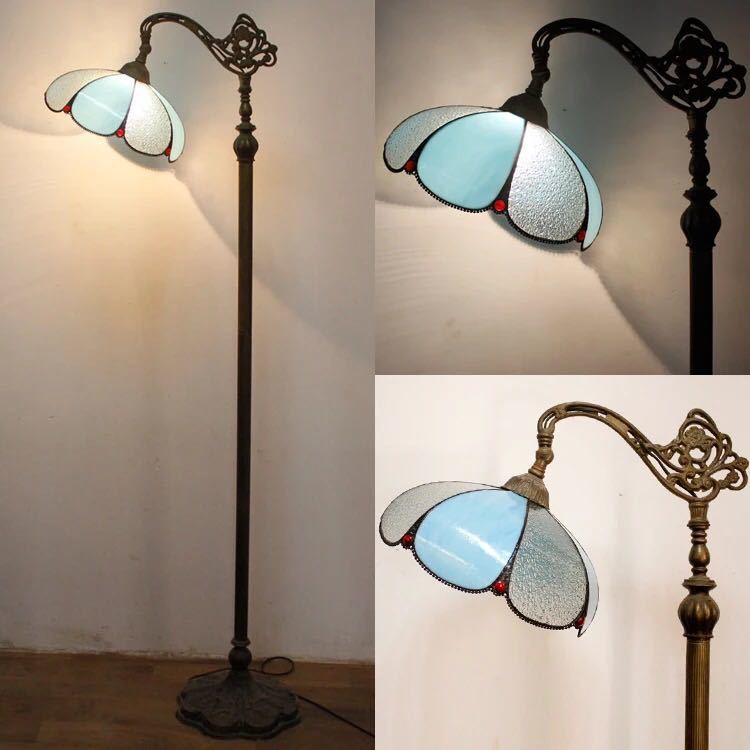 ステンドグラスフロアライト ．間接照明 フロアスタンド 照明器具豪華ステンドグラスランプ ガラス工芸品．