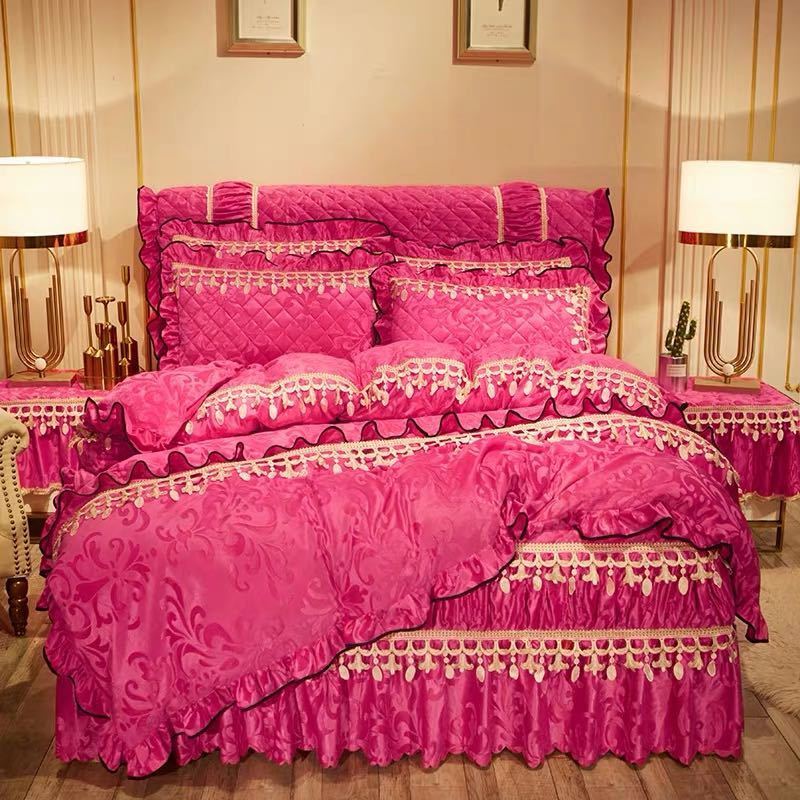 ベッド用品4点セット 寝具 ボックスシーツ 枕カバー掛け布団カバー ベッドカバー 別サイズあり．