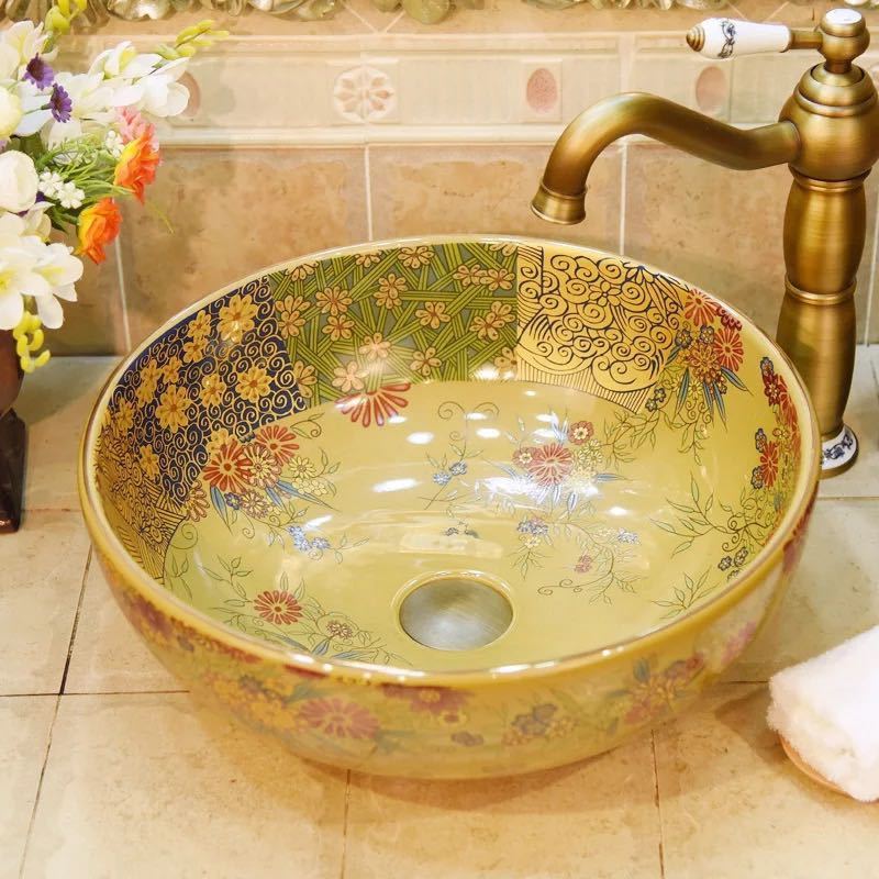 洗面ボウル 洗面ボール 陶器 手水鉢 手洗器 手洗い鉢 洗面器 ．